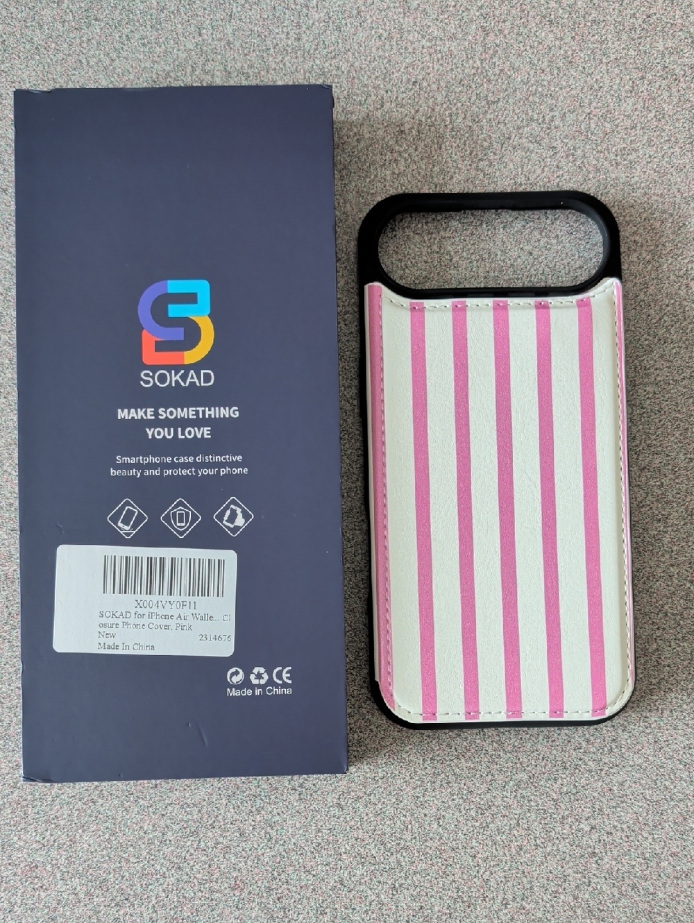Pink & White Stripe Phone Case Wallet iphone 17 Air